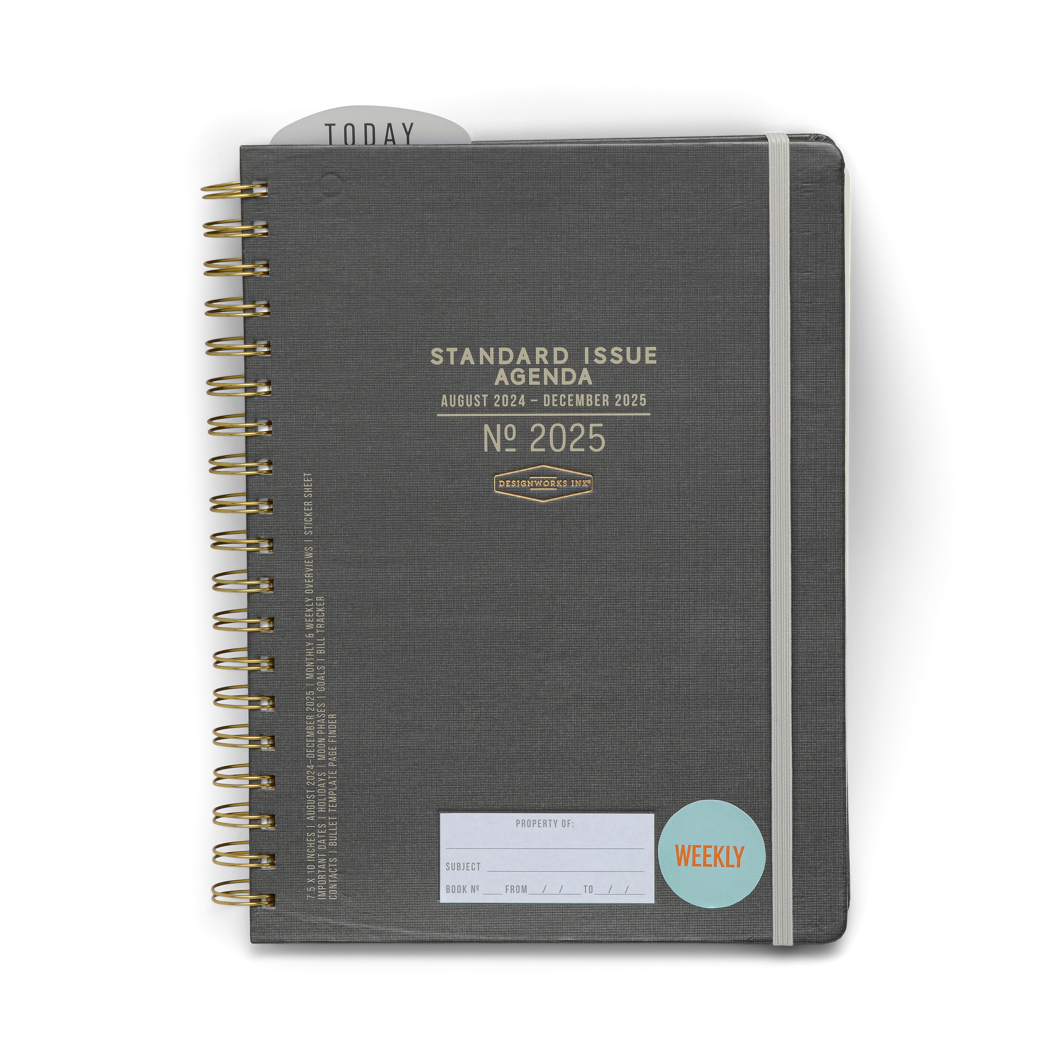 Designworks Ink Standard Issue Planner Large Aug '24 - Dec '25 Charcoal