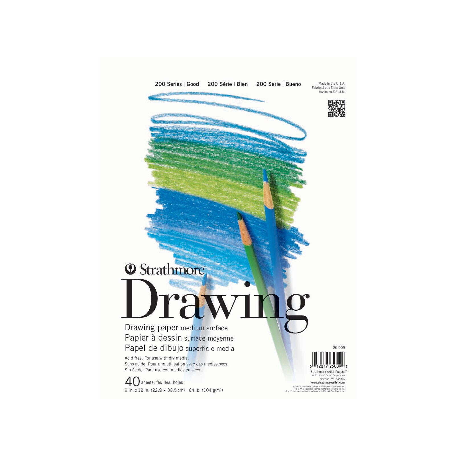 Strathmore Drawing Paper Pad, 200 Series, 9" x 12"