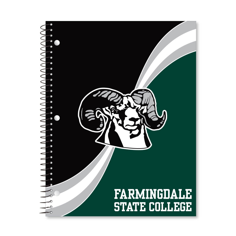 Digi Curve Divide 1 Subject 11"x8.5" 70 Count College Ruled Spiral Notebook