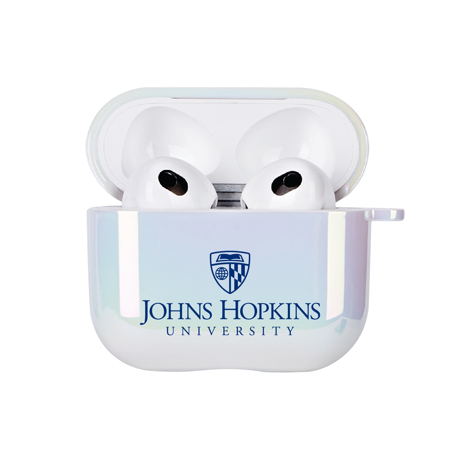 Johns Hopkins University - Airpod 3rd Gen Case (TPU), Iridescent White, Classic V1