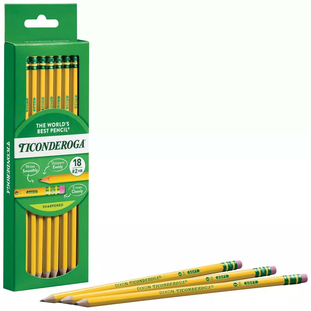 Ticonderoga #2 Pencils HB Sharpened 18-Pack