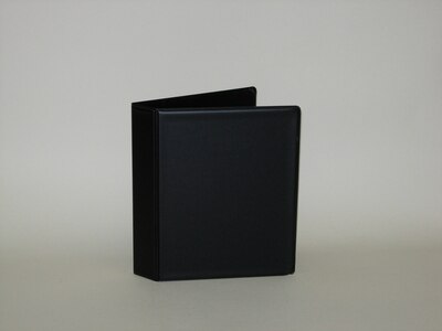 1 inch Black Mini Vinyl Binder 5.5x8.5 Round Ring