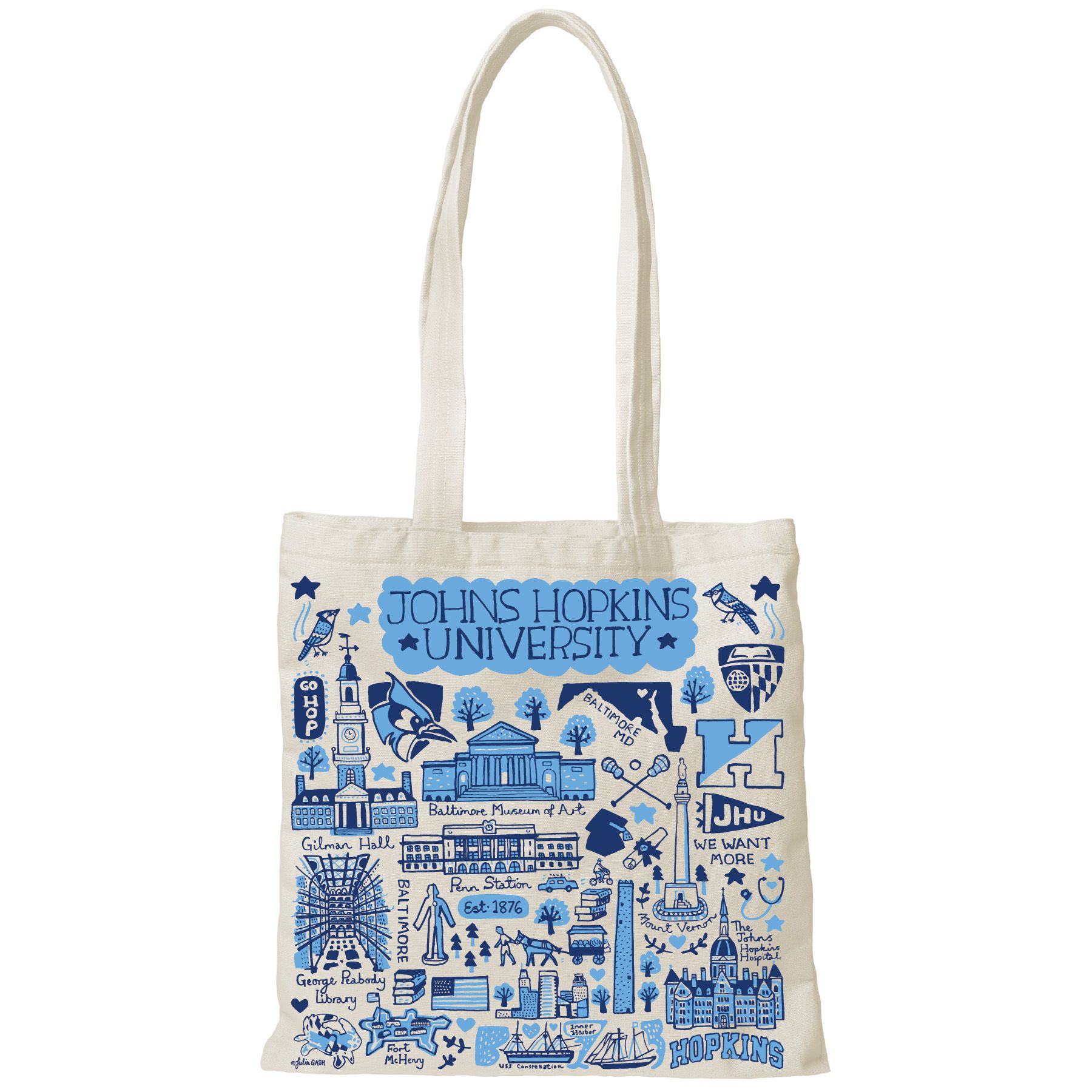 Johns Hopkins Blue Jay Julia Gash Tote canvas