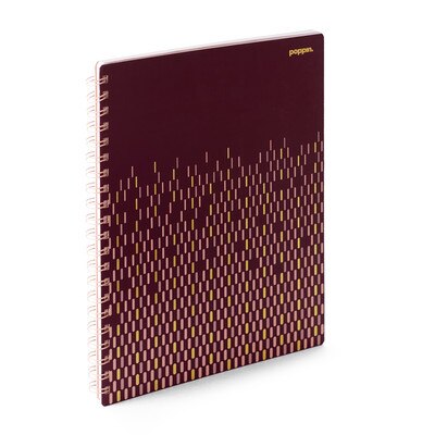 Poppin EXC 1 Subject Notebook Wine/Gold