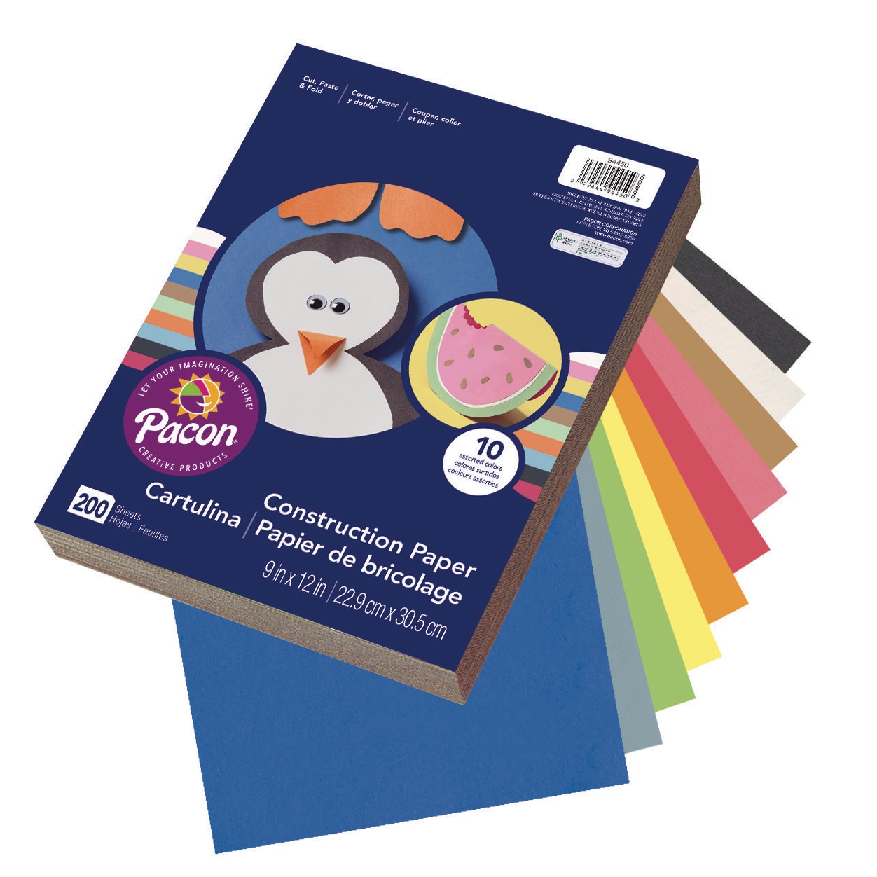 Pacon Construction Paper Value Pack, 200 Sheets, 9" x 12"