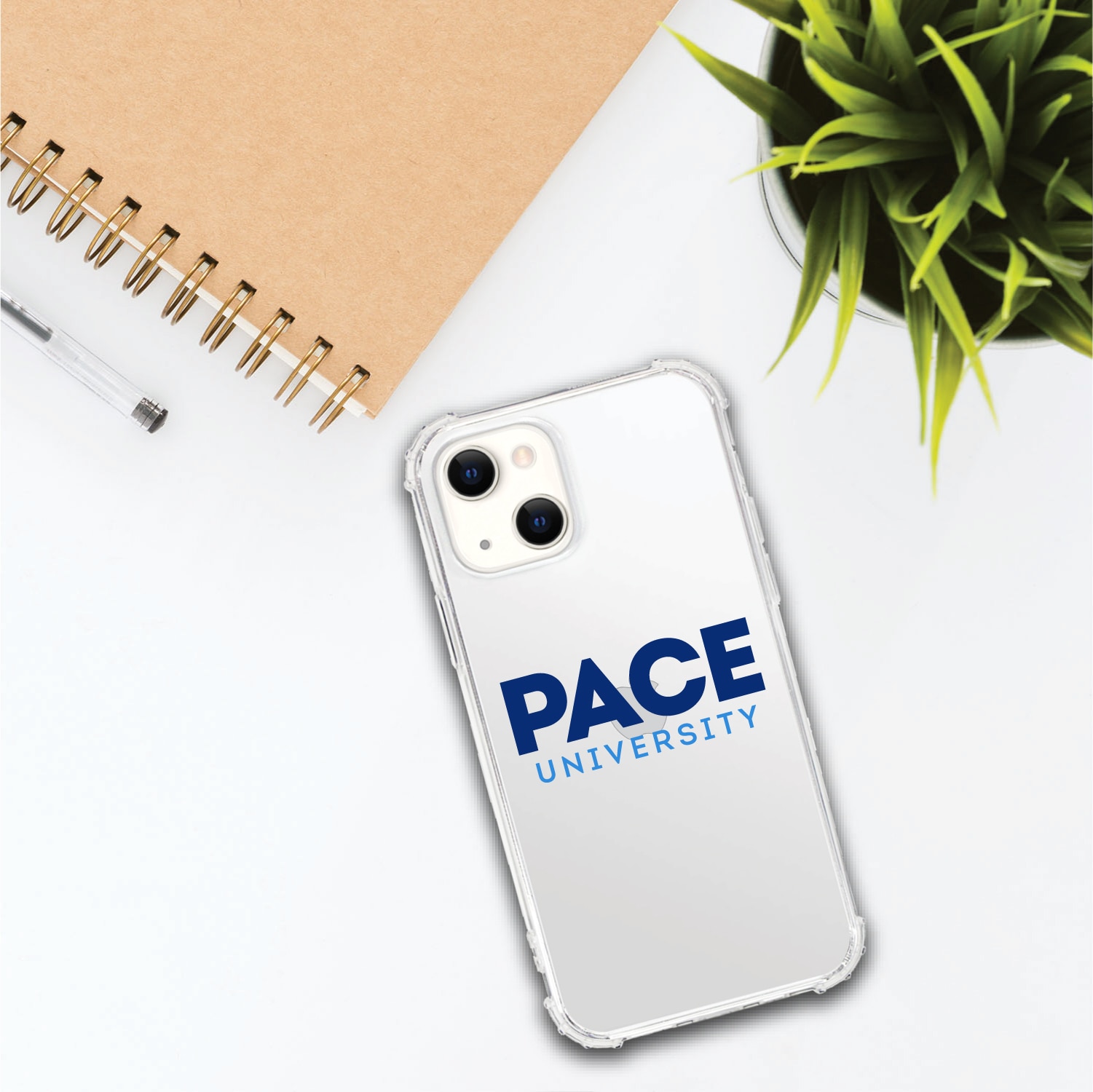 Pace University - Clear Tough Edge Phone Case, Classic V1 - iPhone 14 Plus