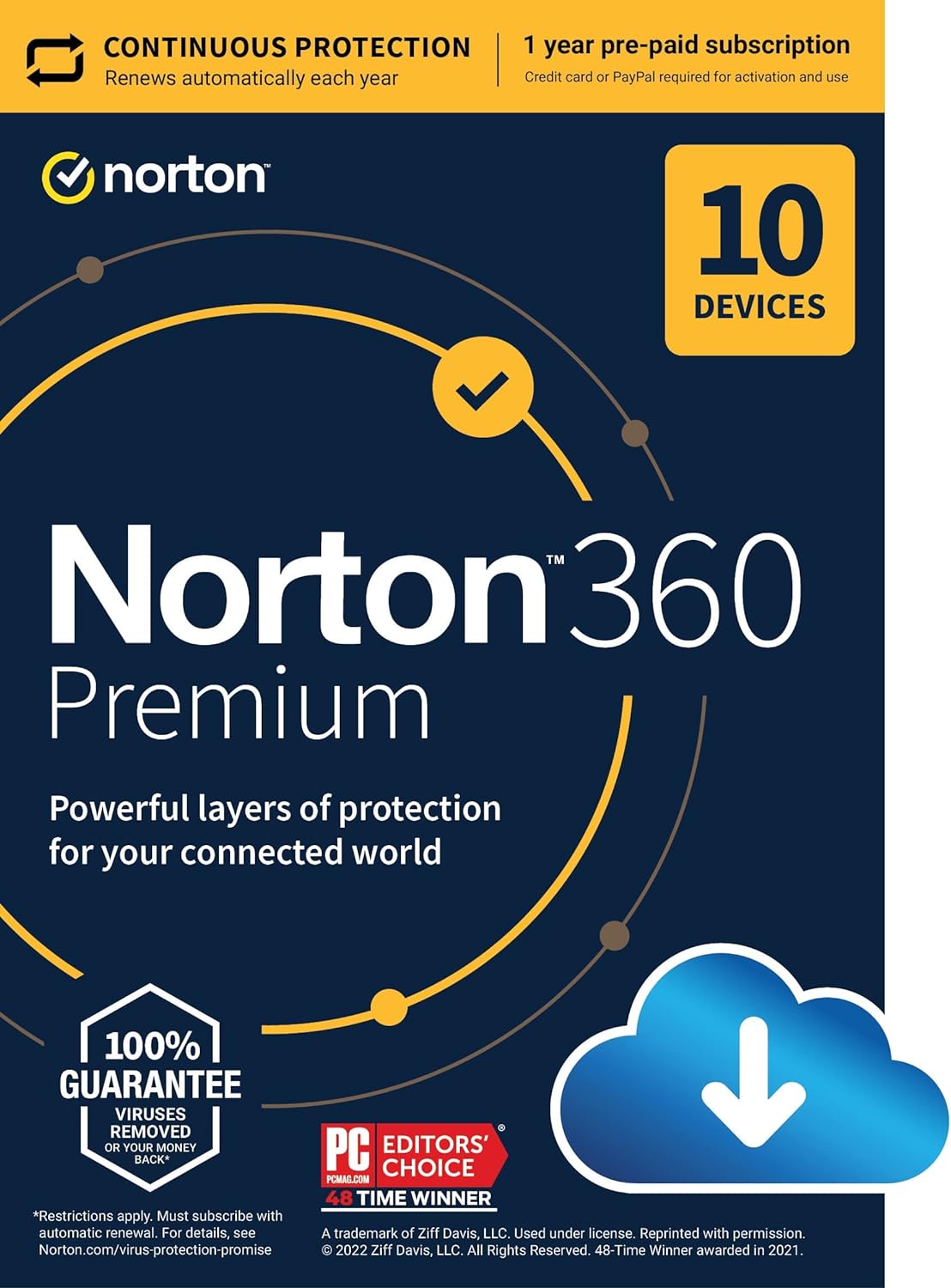 Symantec NORTON 360 PREMIUM 12MO - 10 Devices