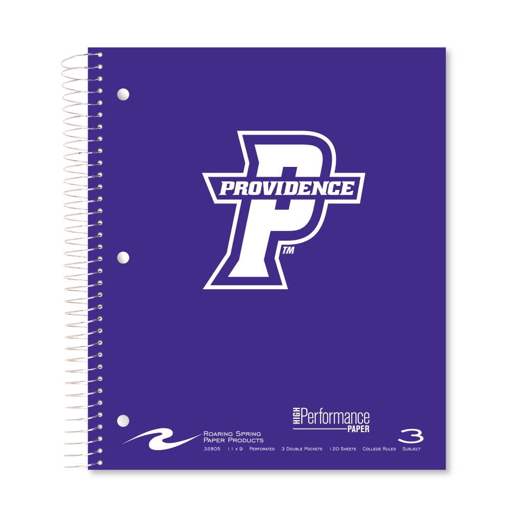 Roaring Premium 3 Subject Notebook, 8.5x11 College Ruled 20lb Paper, Pressboard Foil Cover