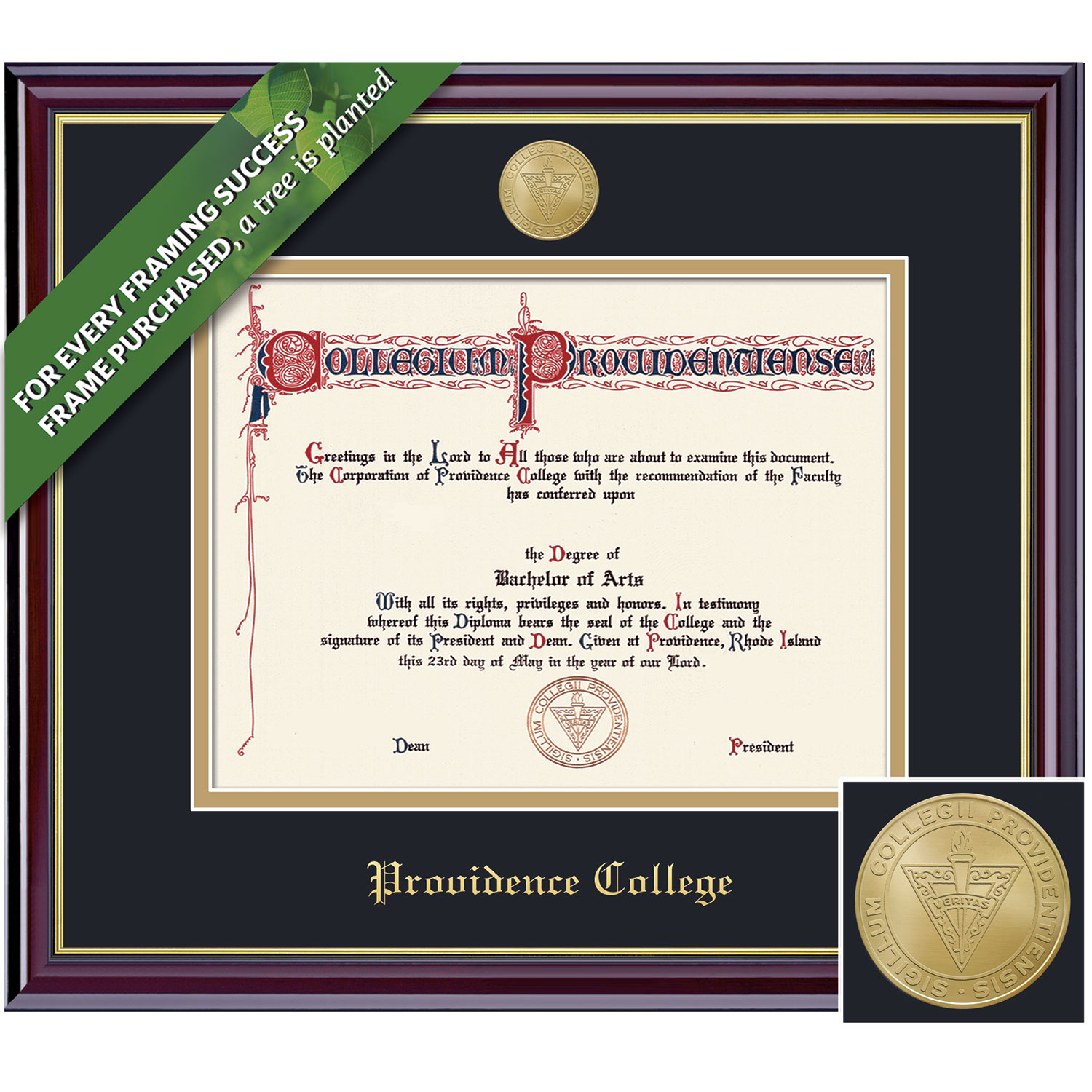 Framing Success 8.5 x 11 Windsor Gold Medallion Bachelors, Masters Diploma Frame