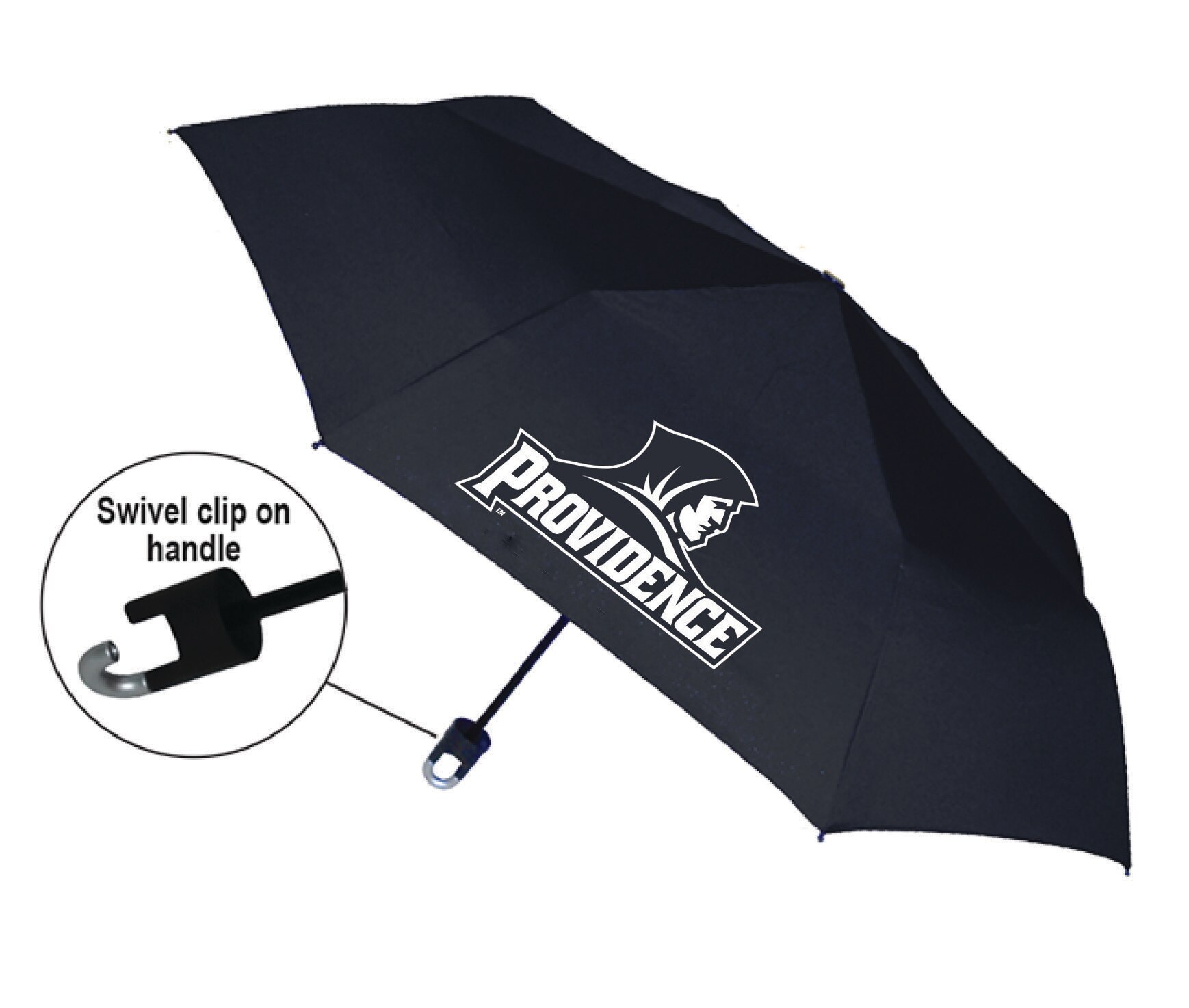 "Storm Clip" Mini Folding Emblematic Solid Umbrella 42" Coverage