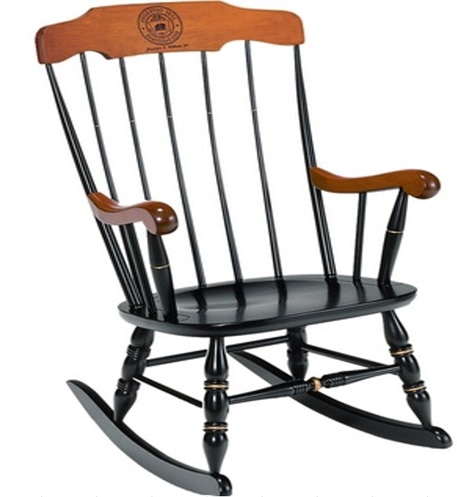 Tufts Boston Rocker Laser Seal Black Cherry Arms & Crown (Online Only)