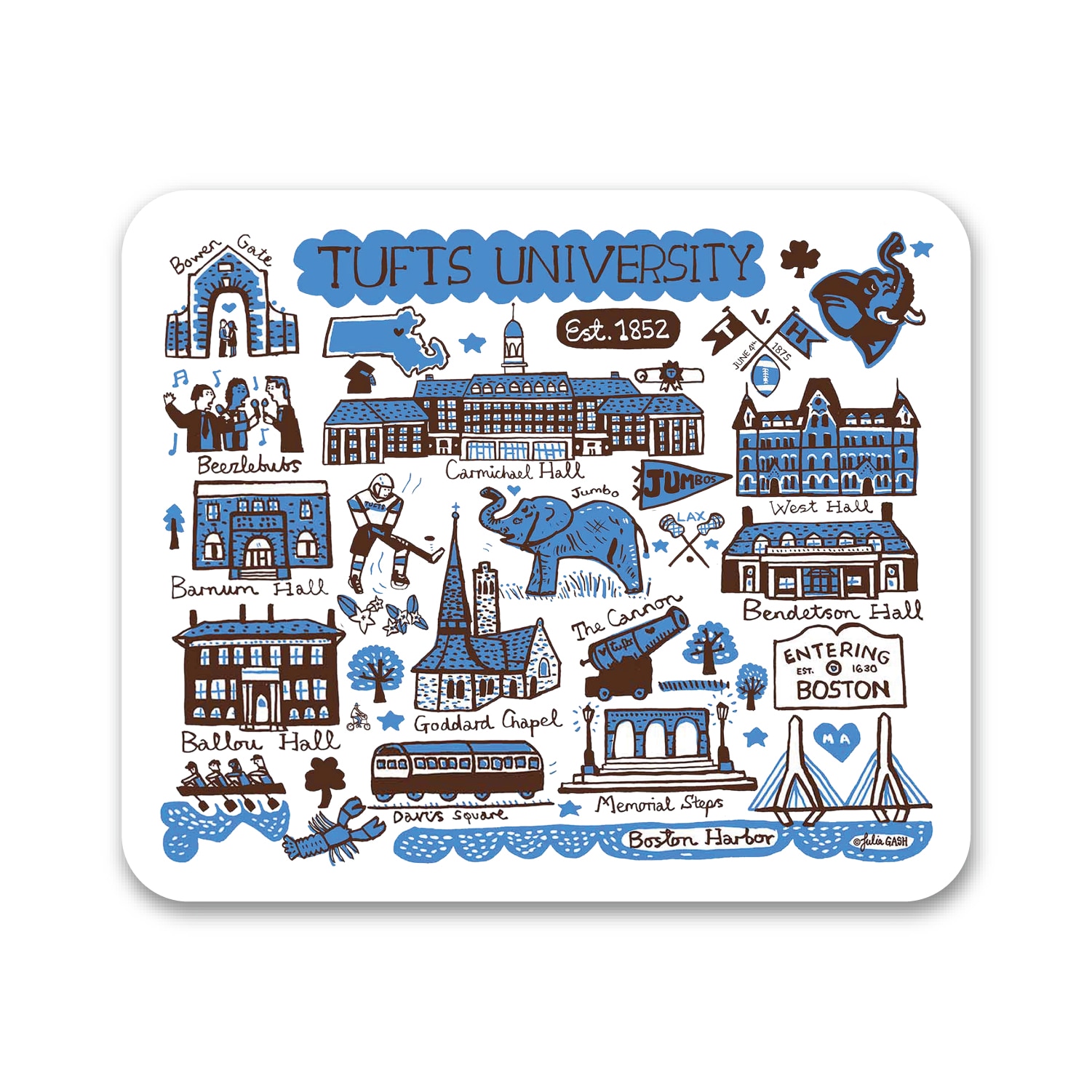 Tufts University JG, Mousepad, Cityscape