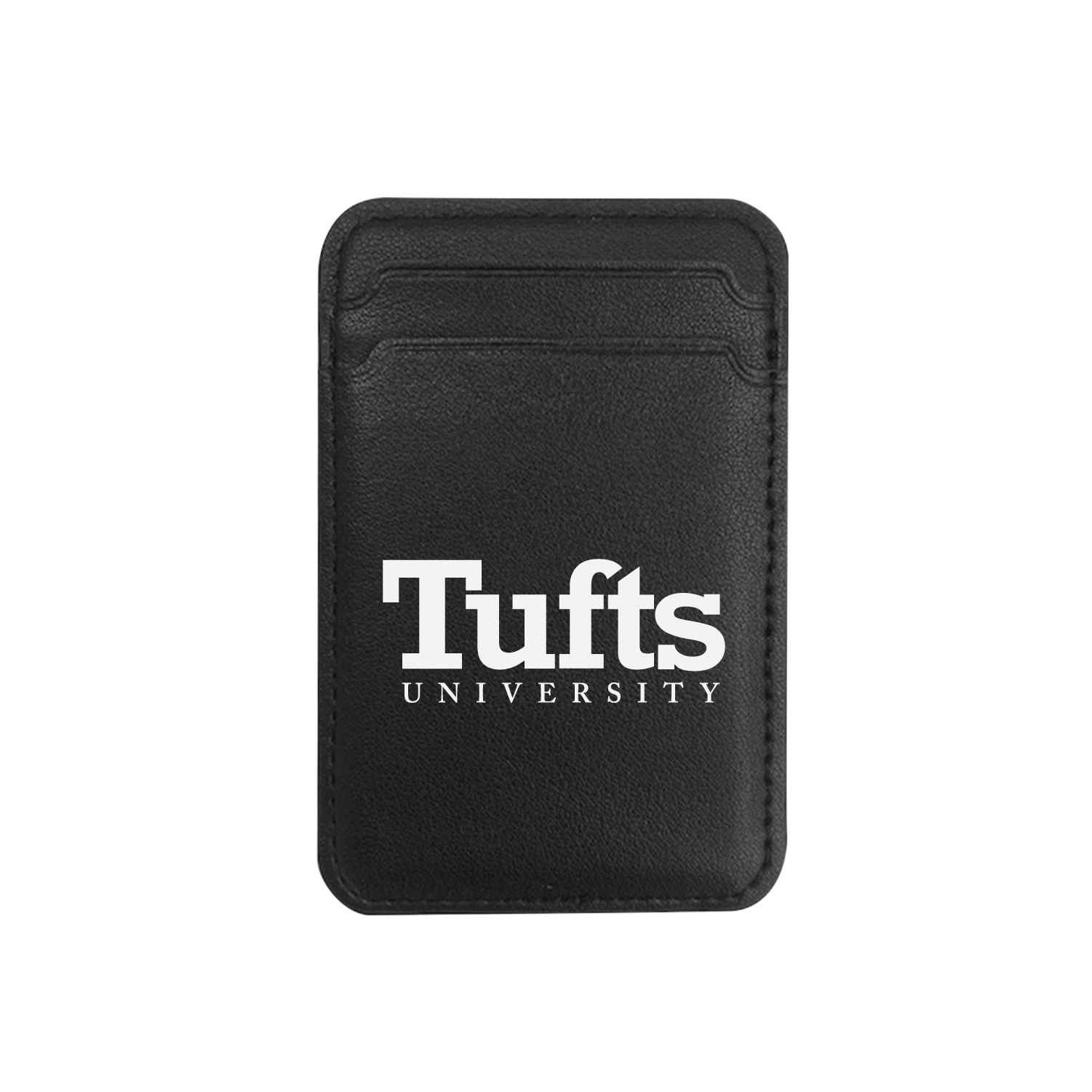 Tufts University - Leather Wallet Sleeve (Top Load, Mag Safe), Black, Classic V1
