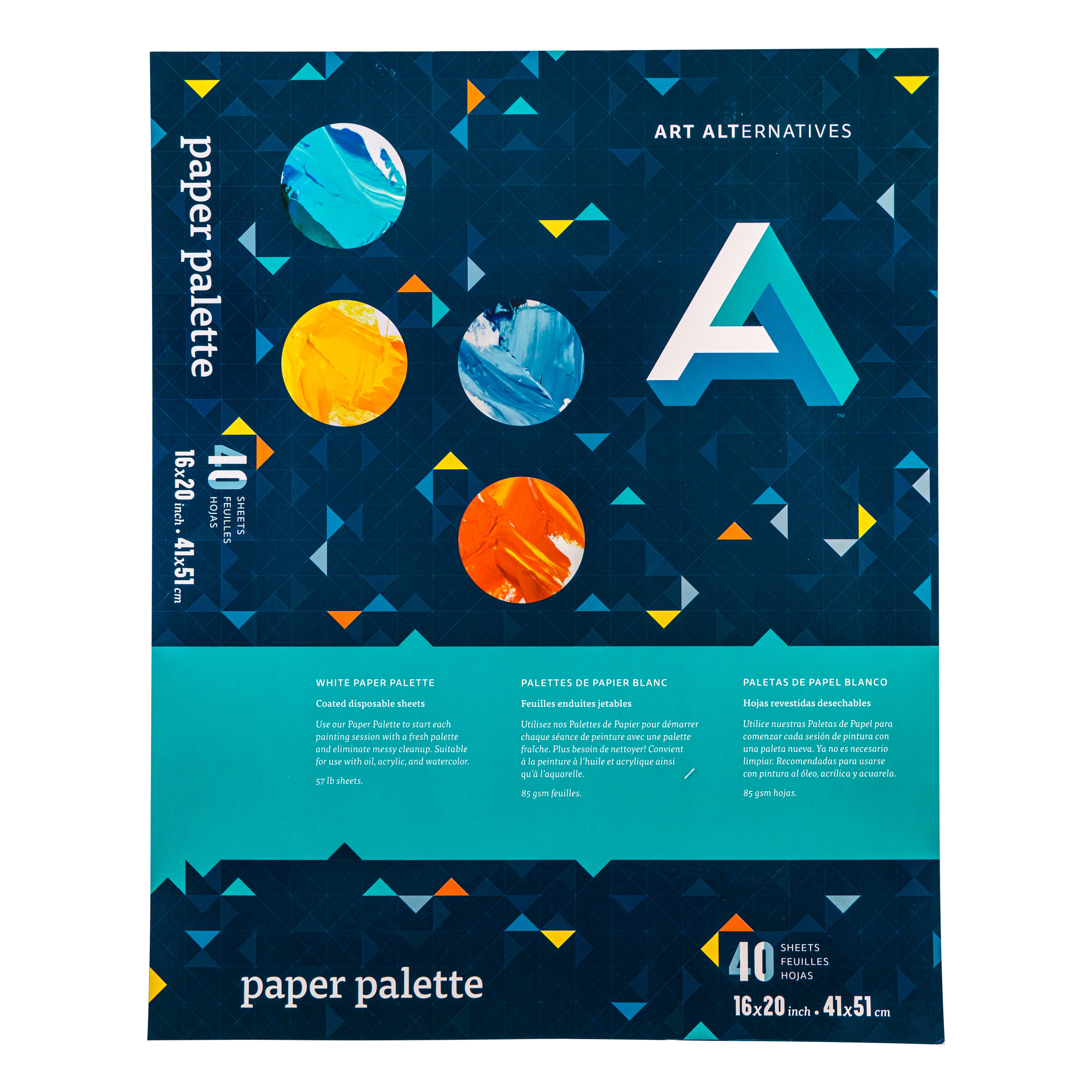 Art Alternatives White Paper Palette Pad, 16"x 20"