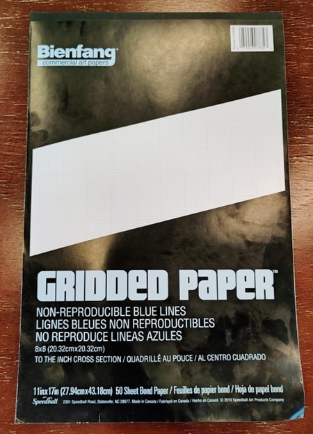 Bienfang Designer Grid Paper Pad, 50 Sheets,,  8" x 8" Grid, 11" x 17"
