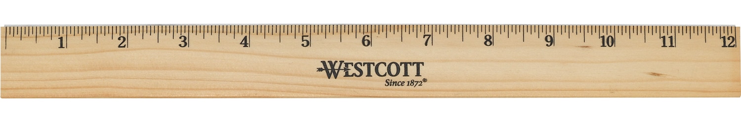 Ruler Wood W/Met Edg 12In