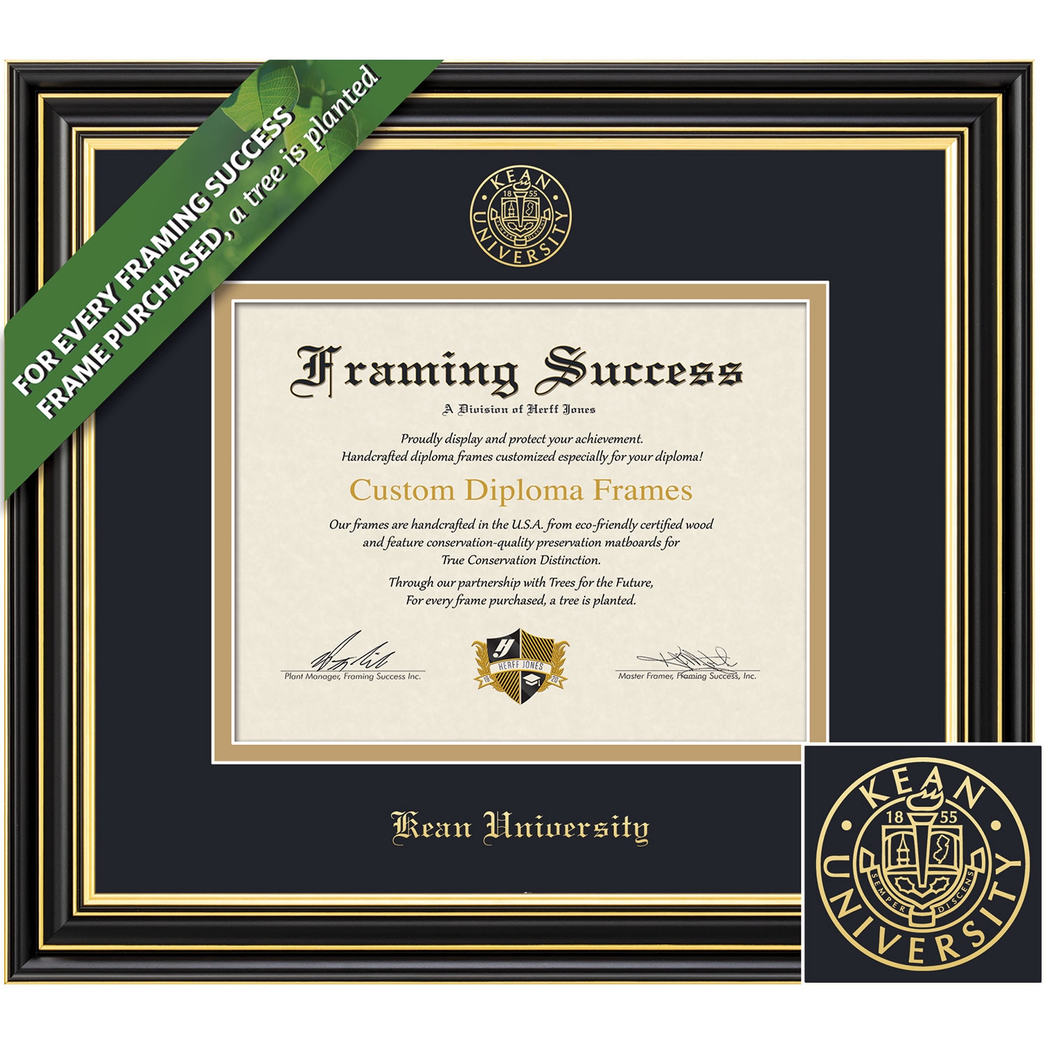 Framing Success 8.5 x 11 Prestige Gold Embossed School Seal Bachelors, Masters, Doctorate Diploma Frame