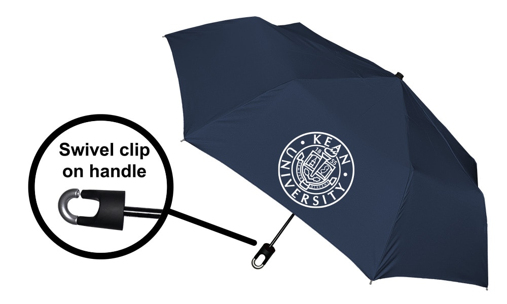 Storm Clip Mini Folding Emblematic Solid Umbrella 42" Coverage