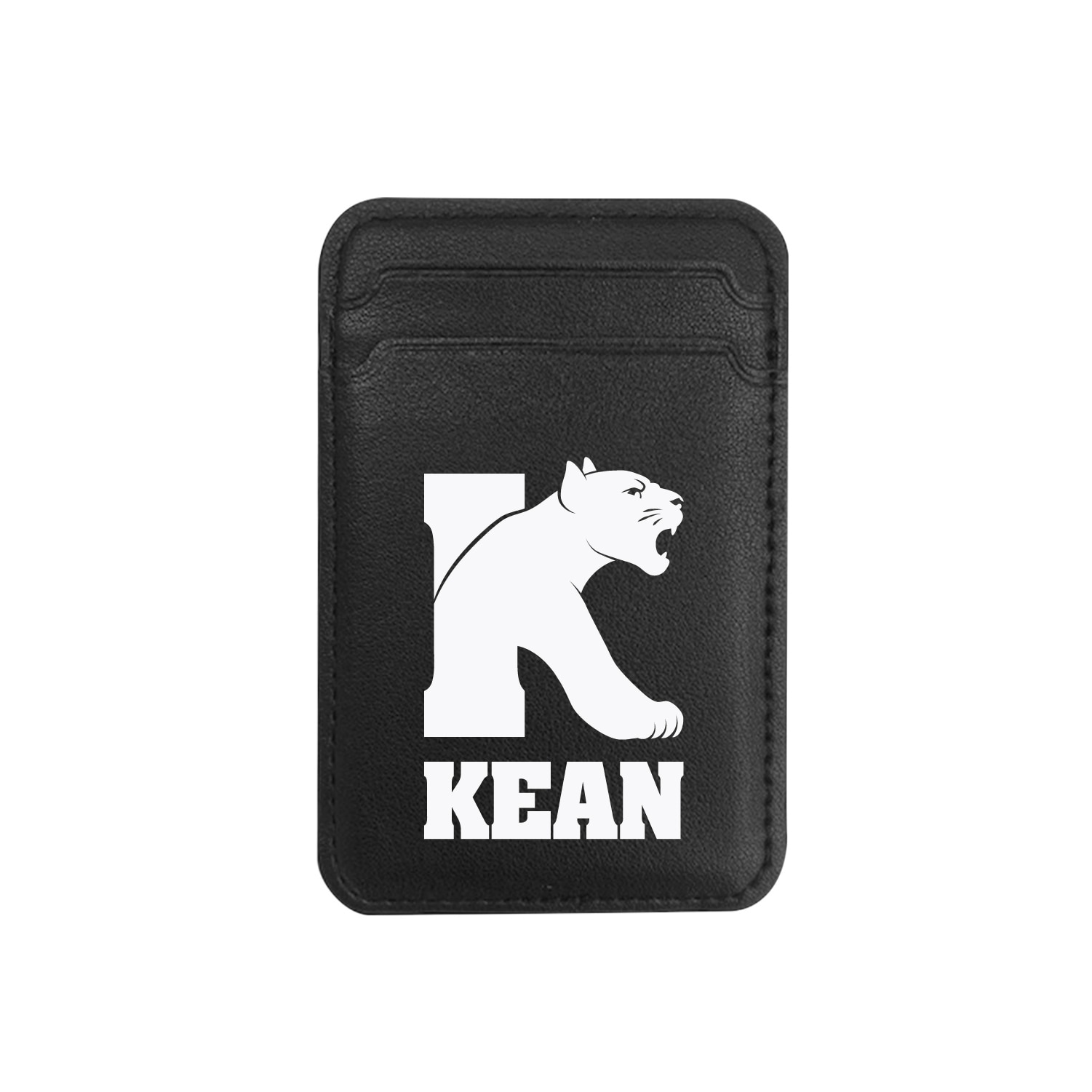 Kean University - Leather Wallet Sleeve (Top Load, Mag Safe), Black, Classic V1