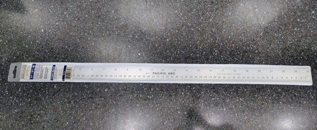 Ruler 24in metric metal w/cork