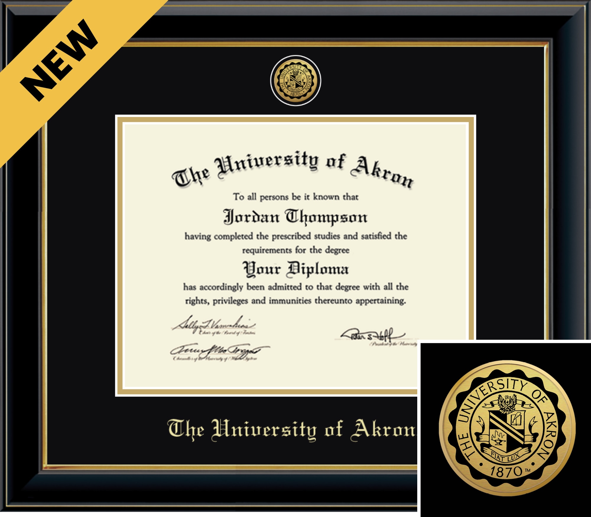 Church Hill Classics Onyx 8.5x11 Black Diploma Frame