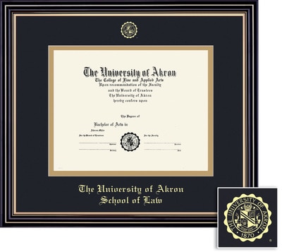 Framing Success 11 x 14 Prestige Gold Embossed School Seal Law Diploma Frame