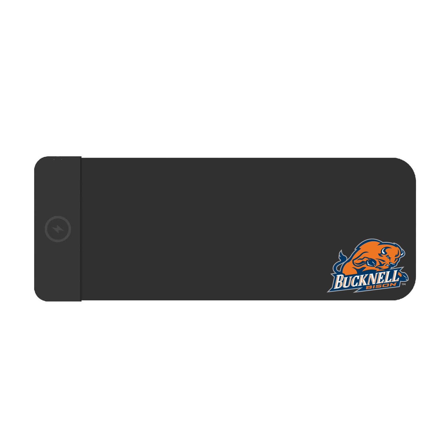 Bucknell University Cloth Wireless Charging Desk Mat, Black, Classic V1