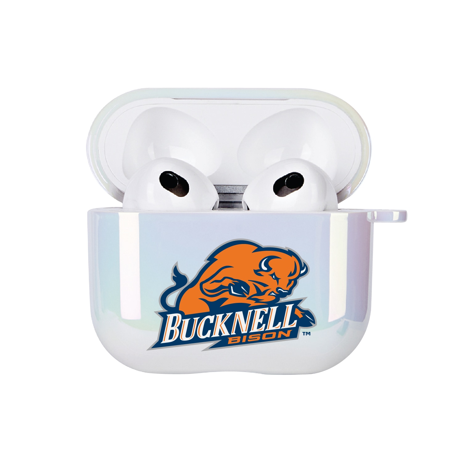 Bucknell University - Airpod 3rd Gen Case (TPU), Iridescent White, Classic V1