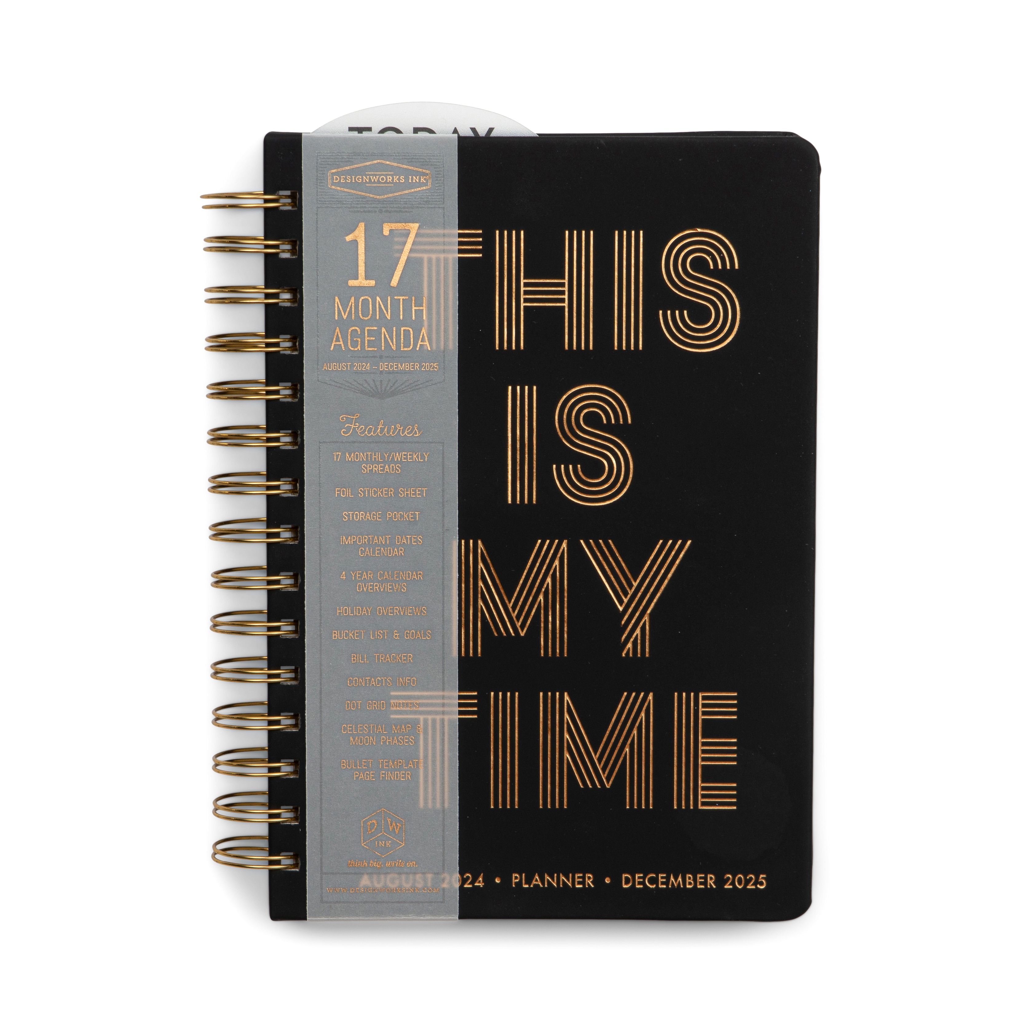 Designworks Ink This is My Time Planner Medium Aug '24 - Dec '25, Black