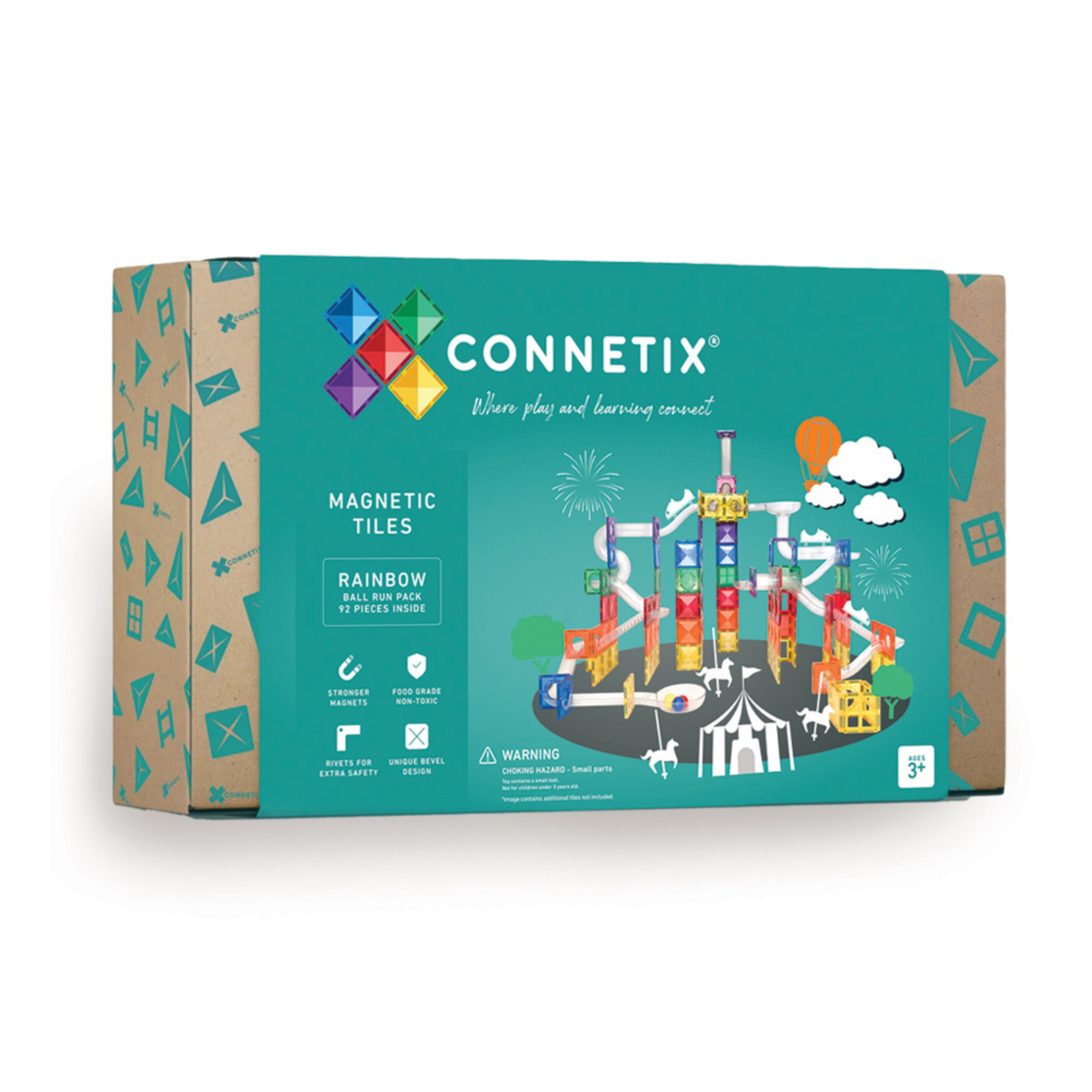 Connetix Tiles Rainbow Ball Run 92pc