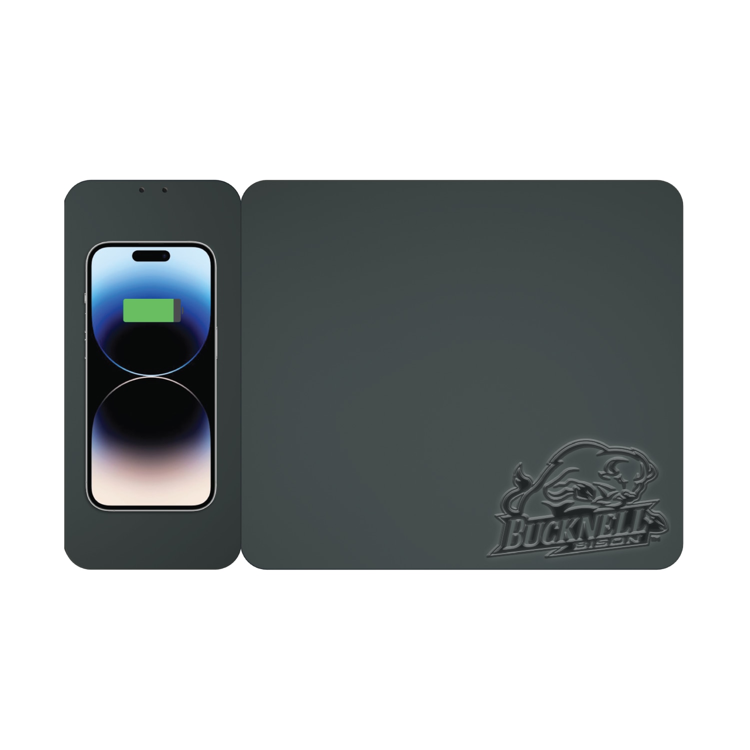 Bucknell University Leather Wireless Charging Mouse Pad, Black, Alumni V2