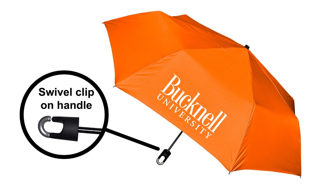 Storm Clip Mini Folding Emblematic Solid Umbrella 42" Coverage