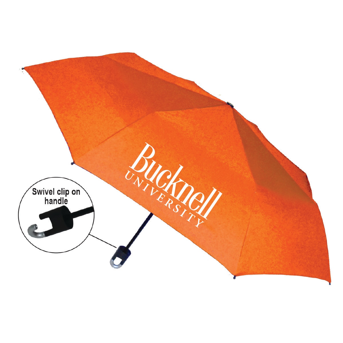 "Storm Clip" Mini Folding Emblematic Solid Umbrella 42" Coverage