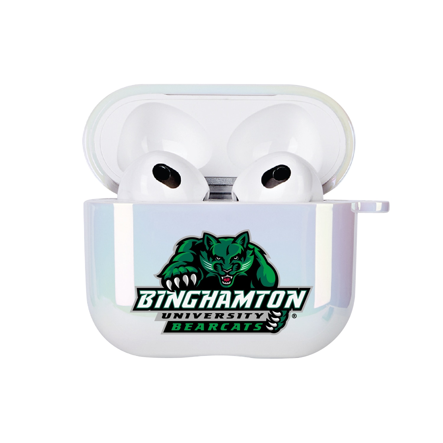 Binghamton University - Airpod 3rd Gen Case (TPU), Iridescent White, Classic V1