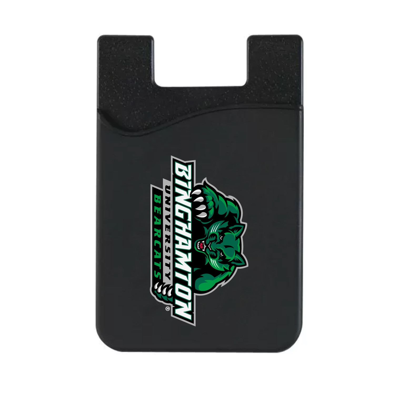 Binghamton University Leather Wallet Sleeve (Top Load), Black, Classic