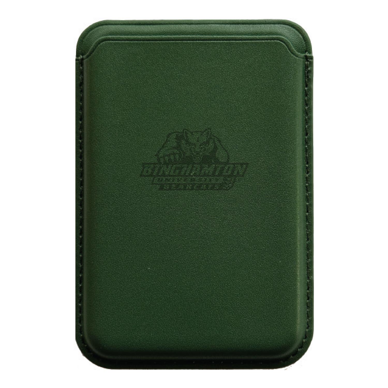 Monaco Leather Cellphone ID wallet with MagSafe Green