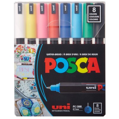POSCA 8-Color Paint Marker Set, PC-1MR Ultra-Fine