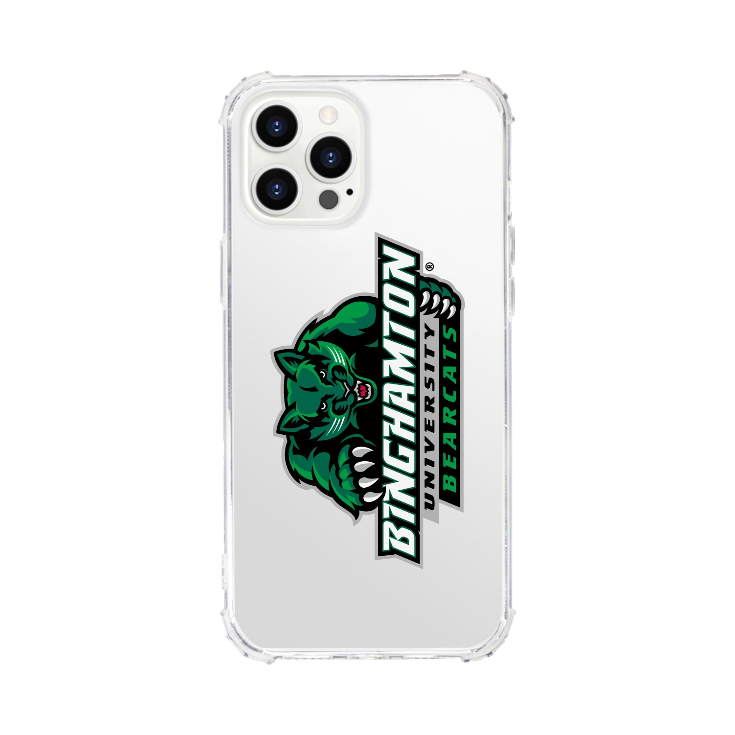 Binghamton University-Clear Tough Edge Phone Case, Classic - iPhone 15 Plus