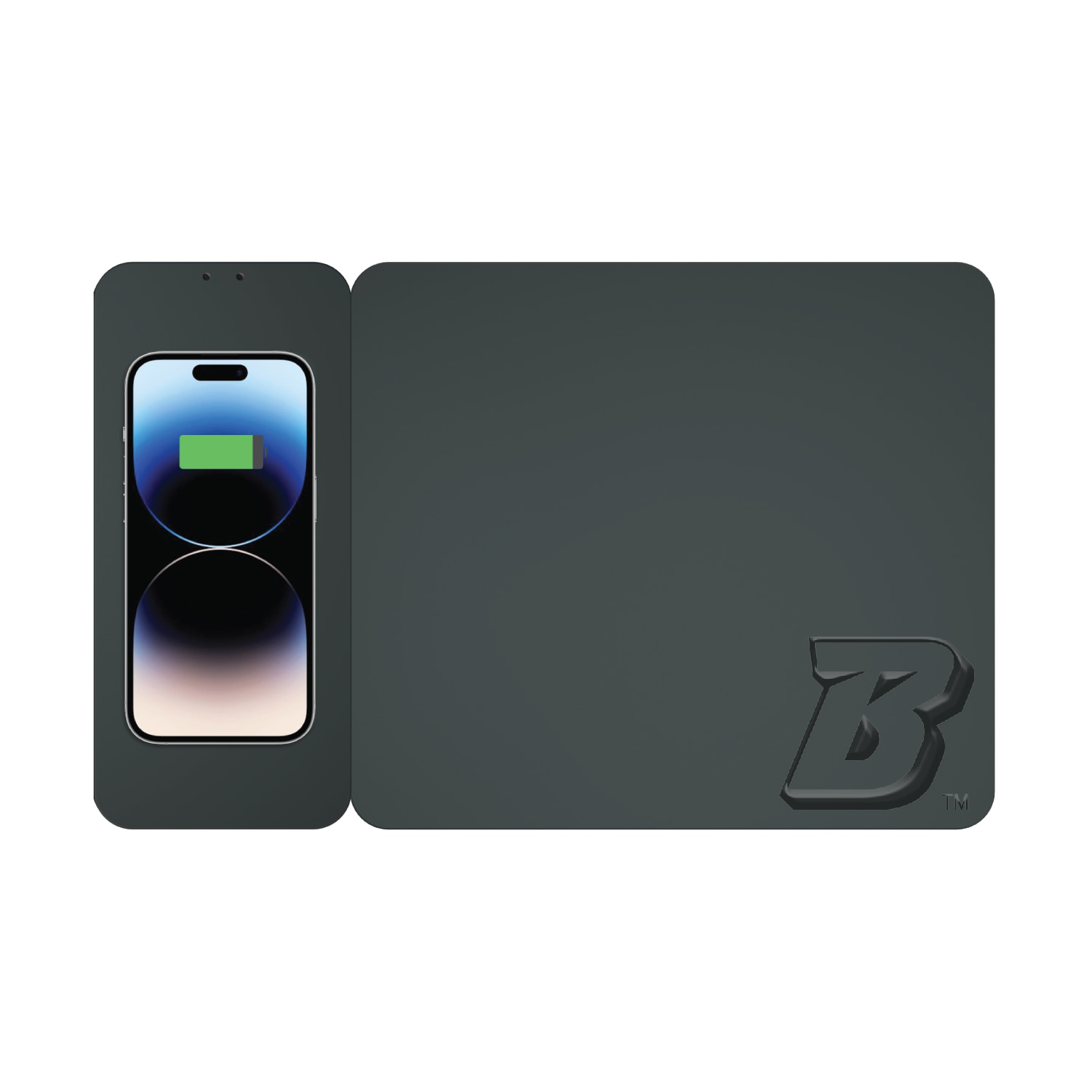 Binghamton University Leather Wireless Charging Mouse Pad, Black, Alumni V2