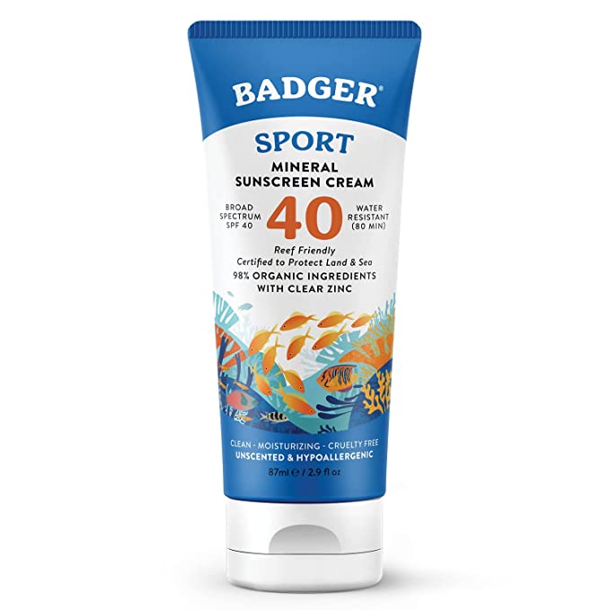 Badger Balm, SPF 40 Sport Mineral Sunscreen 2.9oz Tube