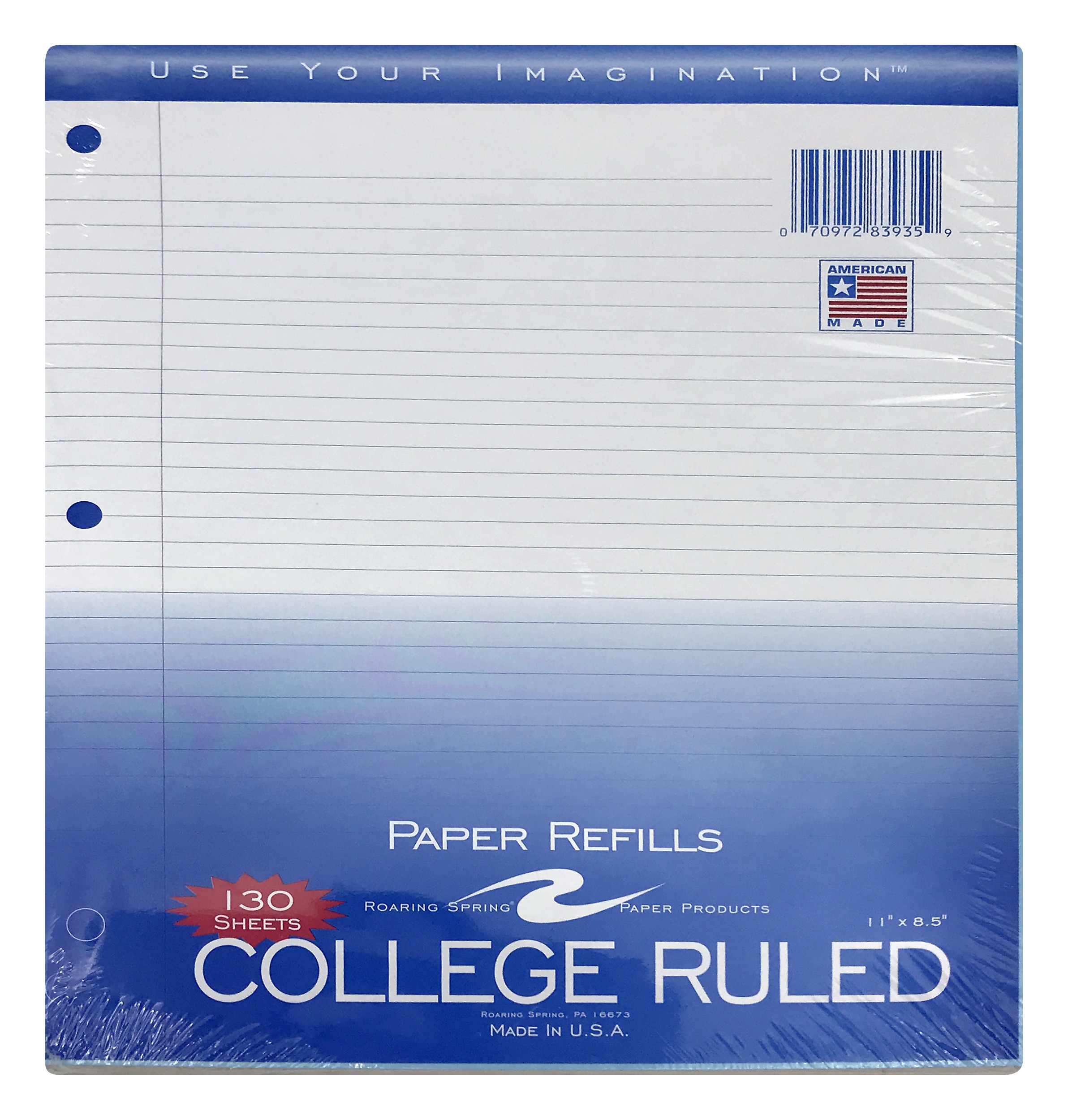 Roaring Spring College Ruled Filler Paper, 11X8.5, 130 Sheets