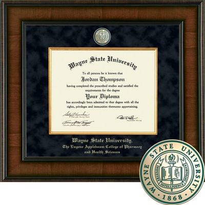 Church Hill Classics 8" x 10" Presidential Walnut College of Pharmacy and Health Sciences Diploma Frame