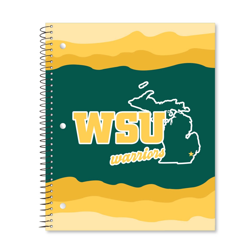 Digi State Outline 3 Subject 11"x9" College Ruled Spiral Notebook