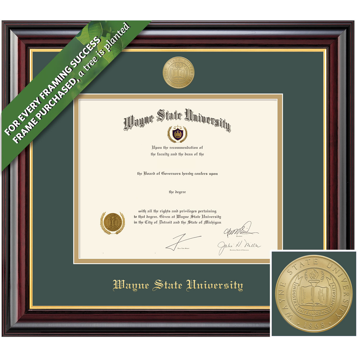 Framing Success 8 x 10 Windsor Gold Medallion Bachelors, Masters Diploma Frame