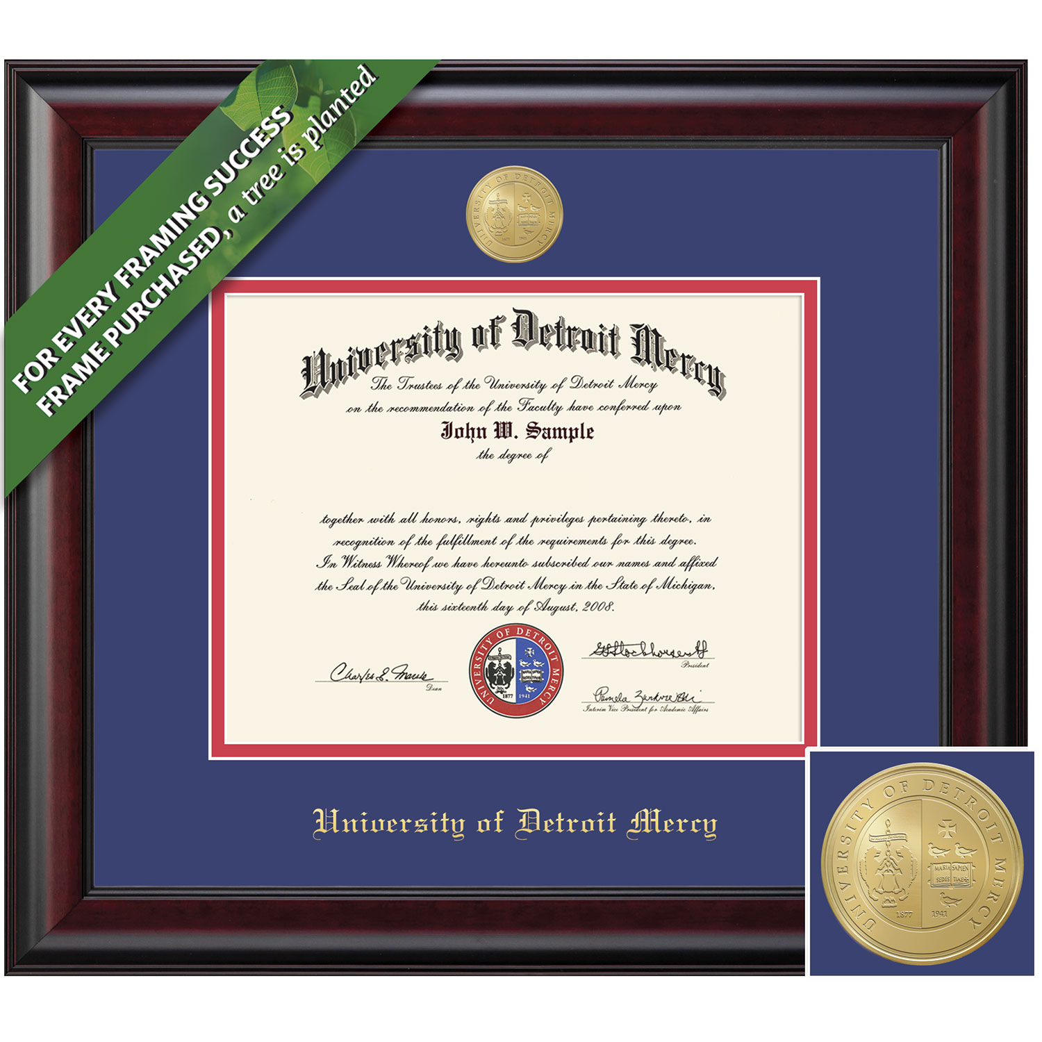 Framing Success 8.5 x 11 Classic Gold Medallion Bachelors, Masters, PhD Diploma Frame