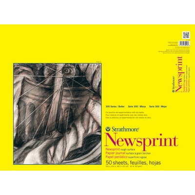 Strathmore Newsprint Paper Pad, 300 Series, Rough, 18" x 24"