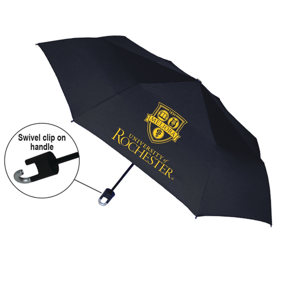 "Storm Clip" Mini Folding Emblematic Solid Umbrella 42" Coverage