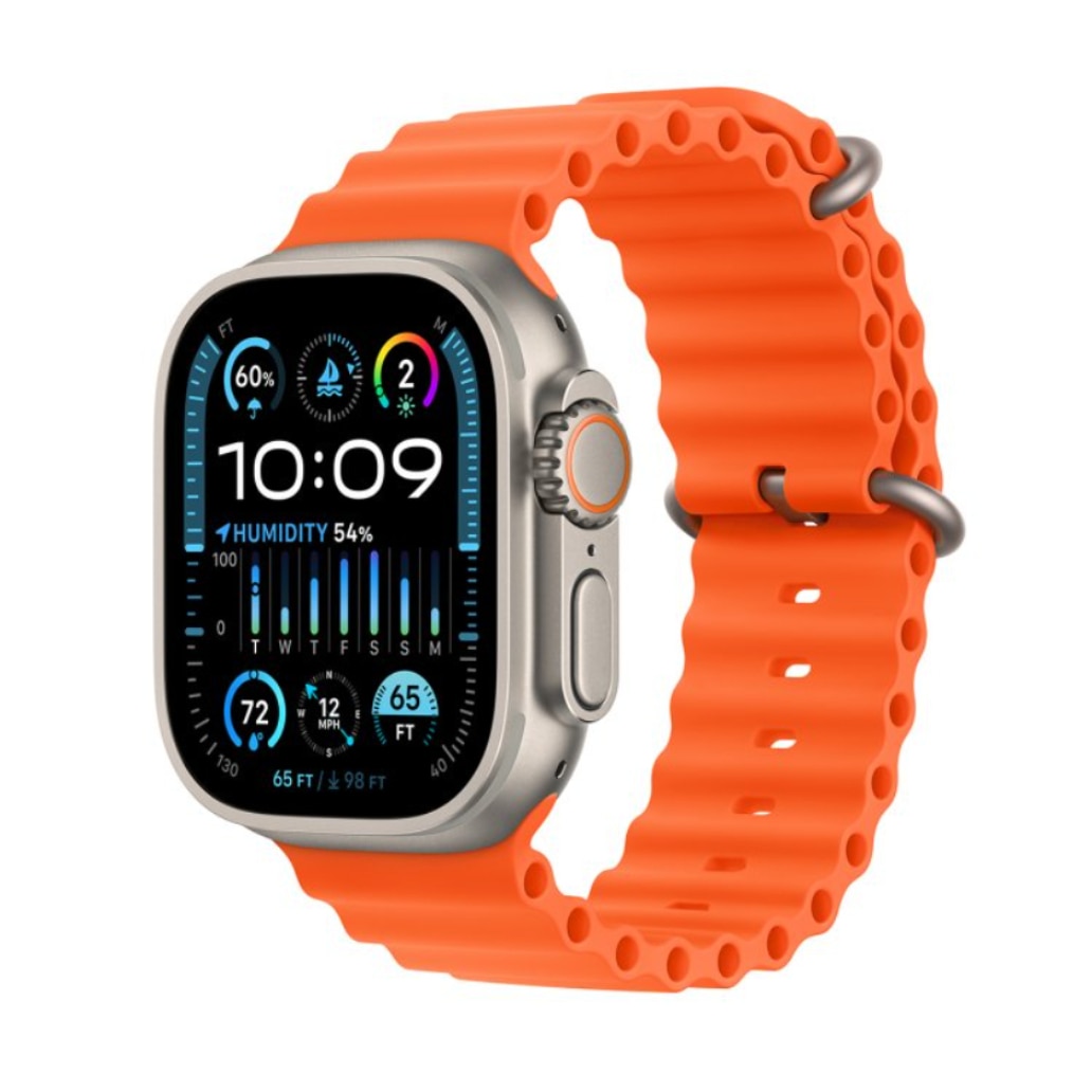 Apple Watch Ultra 2 GPS + Cellular, 49mm Titanium Case with Orange Ocean Band