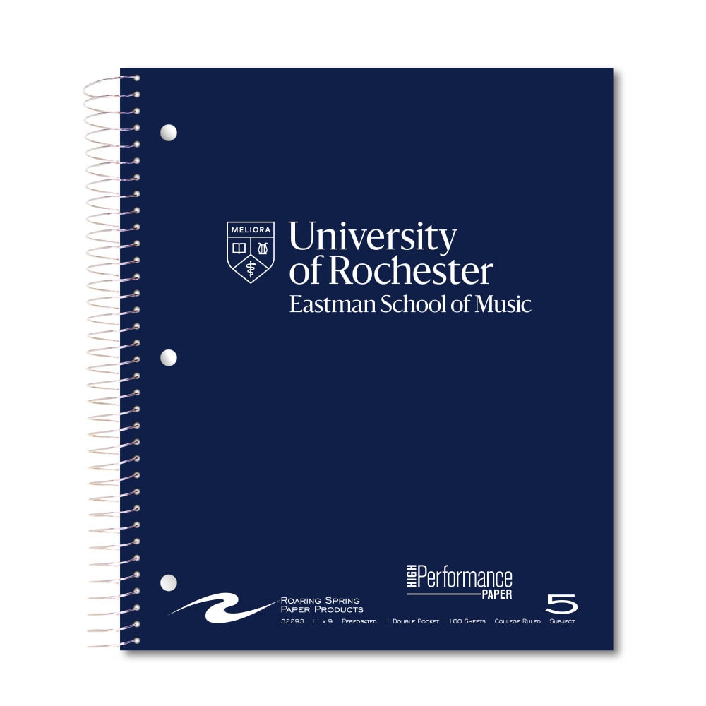 Roaring Premium 5 Subject Notebook, 8.5x11 College Ruled 20lb Paper, Pressboard Foil Cover