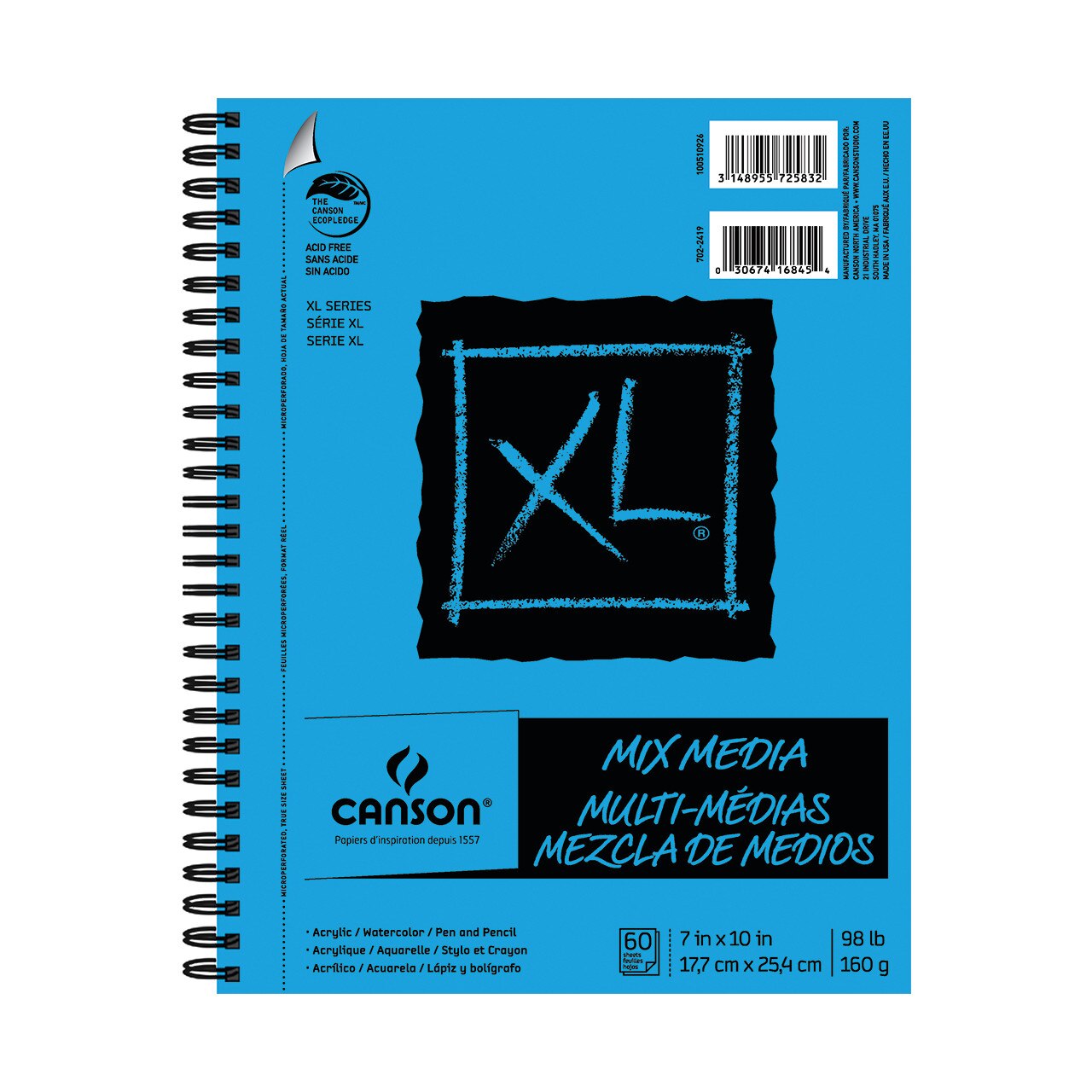 Canson XL Mix Media Pad, 60 Sheets, 7" x 10"